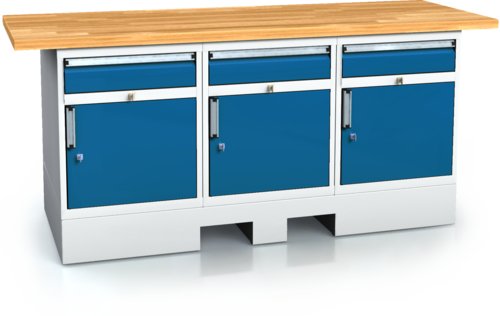 Pracovní stůl alpede PROFI - deska - kontejner - paletový podstavec 880 x 2000 x 700 -  Pracovní stůl alpede PROFI - deska - kontejner - paletový podstavec 880 x 2000 x 700 alpede PP20 K03